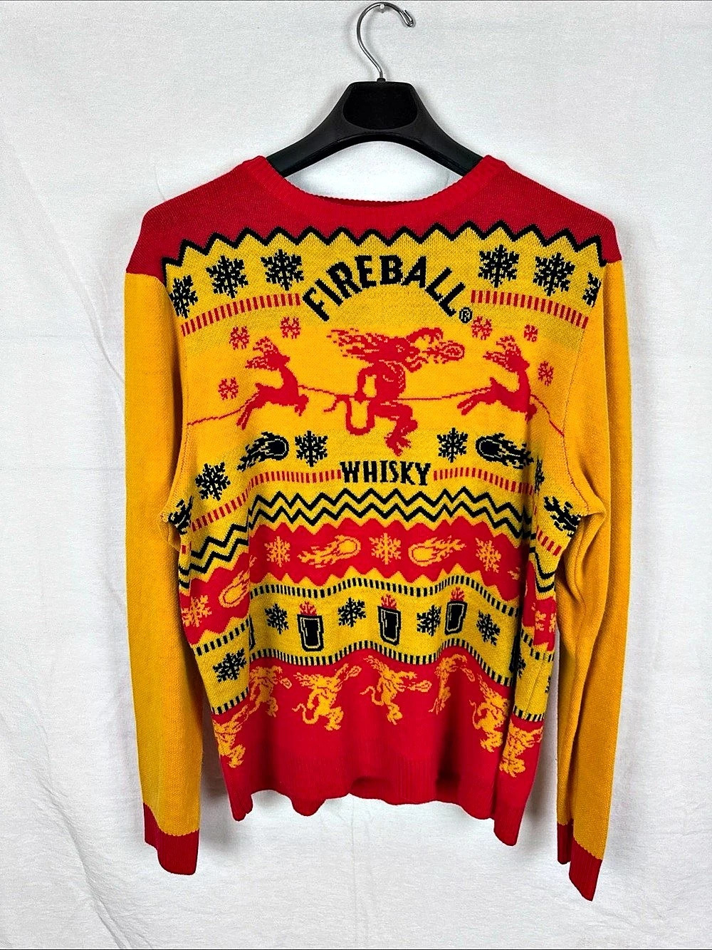 Shinesty Fireball Whiskey sweater Red & Yellow XL Like New
